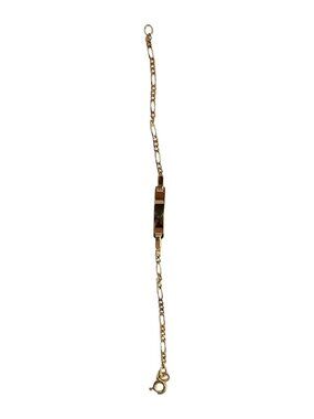 18K Yellow Gold Figaro Link Child's ID Bracelet #25752